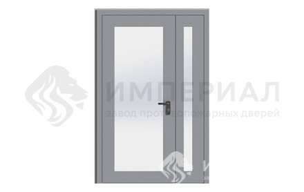 Дверь противопожарная алюминиевая полуторапольная левая EiW-60